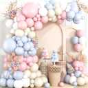 KUKUTrue® Purple Pink Balloon Garland Kit, 108 Pcs Pastel Balloon Arch, Pink Purple with Cream White and Light Grey for Women's Birthday Balloons, Baby Shower Decorations Girl, Bridal Party, Wedding