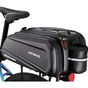 JXFUKAL Bike Bags for Bicycle Rear rack - 9.5L/17L/40L Hard Shell Waterproof Bike Ebike Trunk Pannier Saddle Seat Bag Carrier with Reflector, Rain Cover & Shoulder Strap for Commuter Travel Outdoor