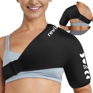REVIX Shoulder Ice Pack Wrap for Rotator Cuff and Arm, Reusable Gel Cold Wrap with Compression for Targeted Area, Soothing Discomfort & Fatigue, Easy to Put On & Take Off, Flexible Fit for Men & Women, Standart