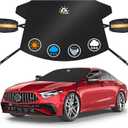 Zettum Car Windshield Cover for Ice and Snow - 600D Windshield Snow Cover with Side Mirror Cover Heavy Duty, Standard Winter Frost Hail Protector for Most Car, Truck, SUV, Van and MPV (70 x 50 Inch)