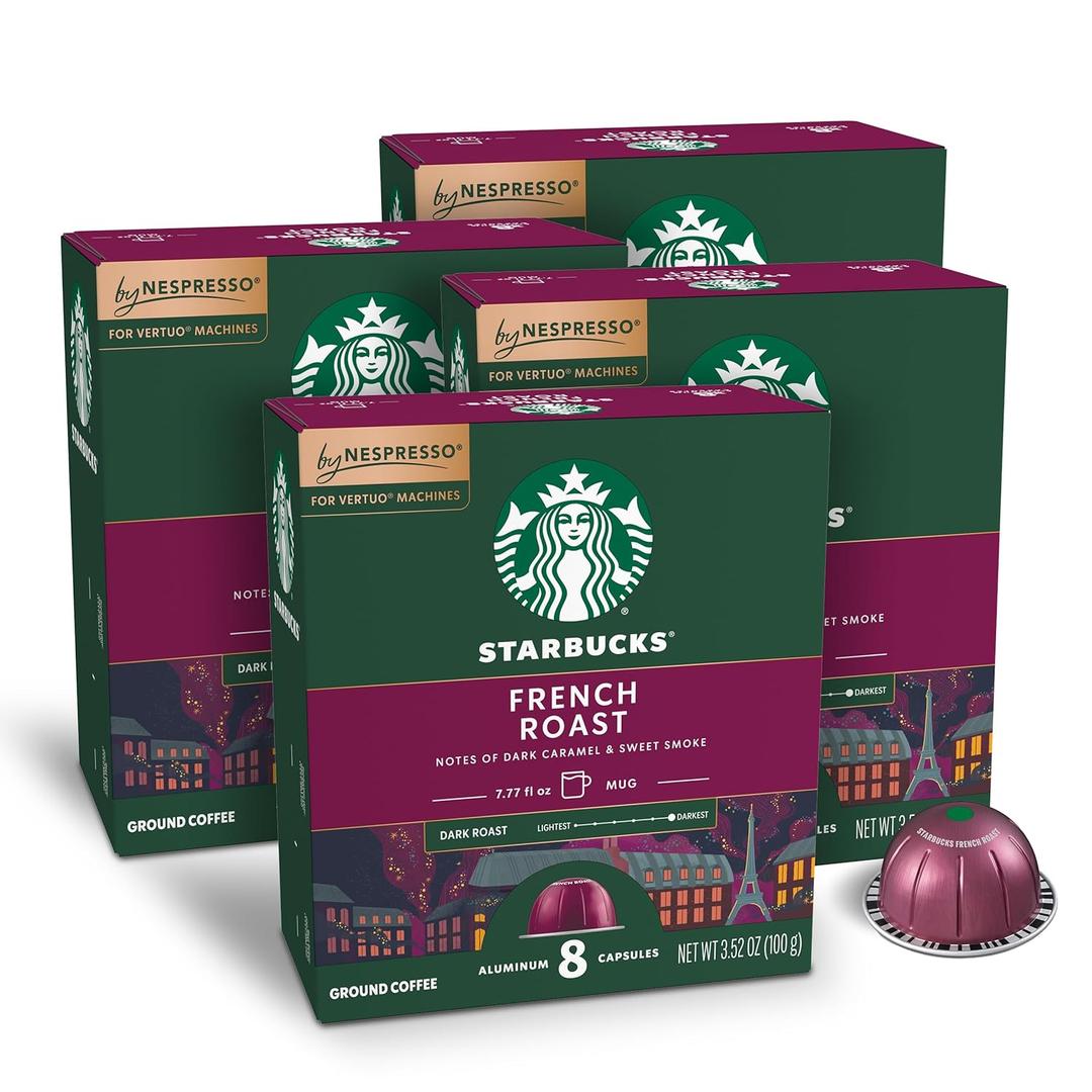 Starbucks by Nespresso Vertuo, French Roast, Dark Roast Coffee, 32-count Coffee Pods, Brews 7.8 oz, BBD 07/19/26