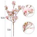 6Pcs Artificial Silk Cherry Blossom Flower Artificial Cherry Blossom Branches for DIY Wedding Bouquets Home Japanese DecorPink