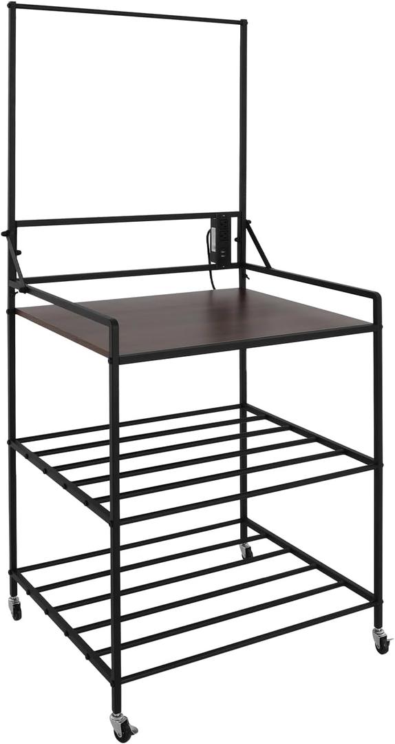 Rolling 3D Printing Stand Filaments Storage Filament Spools Holder Racks Cart with Wheels for Garage Office Workshop