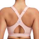 RUNNING GIRL Sports Bras for Women High Support, Adjustable Straps High Impact Sports Bras with Sewn in Pads Workout Bra (Large, Pink Peony)