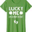 Womens St Patricks Day Pregnancy Announcement Shirt Lucky Mom to Be T-Shirt, Small