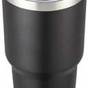 Cool Yoleb 30 oz Tumbler with Lid Stainless Steel Tumblers Vacuum Insulated Cup Reusable Powder Coated Travel Mug Double Wall Leak Proof Portable Cups Keep Cold Drinks for 12 Hours, Black, 1 Pack