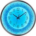 OCEST 12 Inch Wall Clocks Crushed Diamond Night Light, Silent LED Sparkle Glow in The Dark Decorative Large Display Clock for Bedroom, Living Room, Kitchen - Silver
