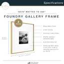 MCS Master & Co. Foundry Metal 18x18 Matted Picture Frame with 8x8 Photo Display, Brass Vertical & Horizontal Wall Hanging Frame for Photos & Artwork (2-Pack)