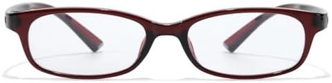 SODQW Office-Siren Blue Light Glasses for Women, Rectangle Frame, Y2K Small Eyewear, Anti Eyestrain Computer Glasses