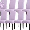 Sufdari Dining Chair Covers,Kitchen Chair Cover,Parsons Chair Slipcover,Spandex Chair Protectors for Dining Room Stretch Chairs Cover Set of 8 -Purple