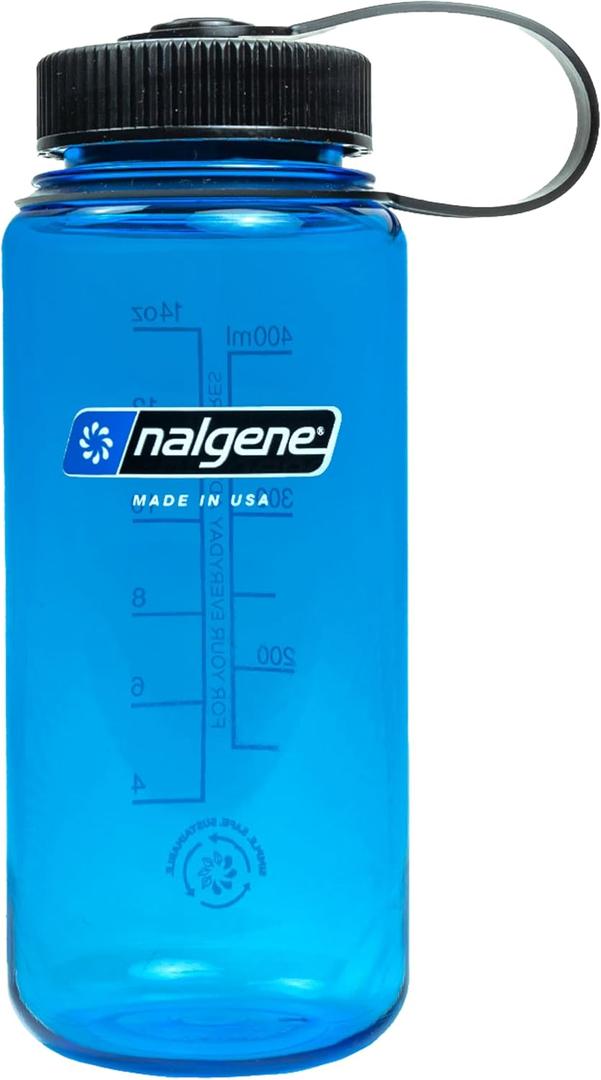 Nalgene Sustain Tritan BPA-Free Water Bottle Made with Material Derived from 50% Plastic Waste (using ISCC certified mass balance), 16 OZ, Wide Mouth, Slate Blue