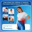 JUMPOW Back Stretcher for Lower Back Pain Relief - 4 Level Adjustable Lumbar Cracker Board, Relief for Lumbar Area Pain, Scoliosis Aid, Spine Decompression