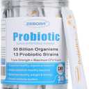 ZEBORA Probiotics for Women, Men and Kids, Prebiotics and Probiotics Powder for Digestive and Immune Gut Health - Support Healthy-Respiratory-System Gluten Free and Non GMO, 30 Packets