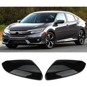 1 Pair Glossy Black Side Mirror Cover Cap Housing Compatible with Honda Civic 2016-2019 2020 2021 Honda Insight 2019-2021, Direct Replacement