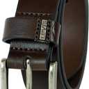 Levi's Boys' Big Kids Belt-School Casual for Jeans Classic Strap and Single Prong Buckle (Large (30-32), Brown Logo)