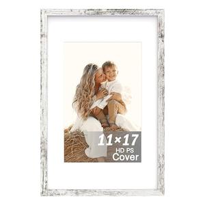 An&He 11x17 inch Picture Frame, White Simple Photo Frame for Decorative Artwork, Suitable for Tabletop, Desk, Bookshelf and Wall Display, Photo Gallery Decor