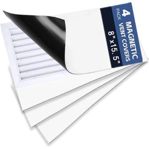 4 Pack Magnetic Vent Covers 8" X 15.5", Magnetic Air Vent Cover for Home, Floor, Wall, Ceiling Vents, Air Registers, RV, Home HVAC and AC Vents,Easily Cut to Any Size