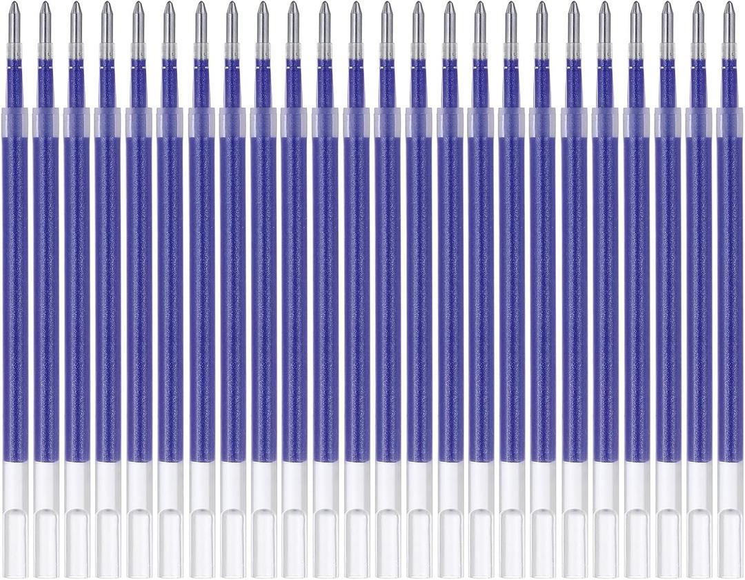PATIKIL Gel Pen Refills, 24 Pcs 0.8mm Medium Point Glitter Coloring Gel Ink Pen Replace Refills for Retractable Click Pens Writing Drawing Doodling Office Study Classroom Supplies, Blue