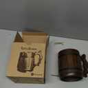 Beer Mug 20 OZ - Tankard Mug - Beer stein - Wooden beer mug - Stainless Steel Cup - Handmade Gifts for Men - Fathers Day, Christmas or Birthday Gift Idea - Men Mug - Retro Brown