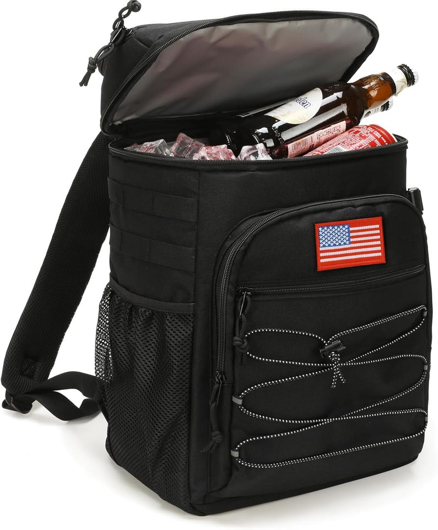 Portable Tactical Backpack Cooler, 25L Storage Long Hours Temperature Retention Outdoor Insulated Cooler Bag, Leakage-Proof Cooler Backpack for Hiking Picnic Camping Beach