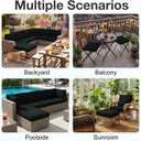 hyha Waterproof Outdoor Cushion Covers for Patio Furniture, Stretch Patio Chair Cushion Slipcovers, Coated UV Resistant Replacement Seat Covers, Solid Color (Black, 8PC)