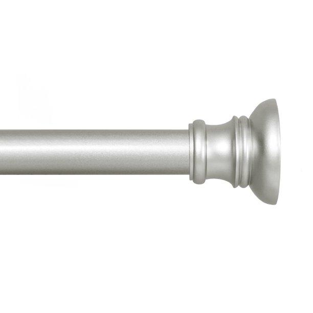 Kenney Nicholas 5/8" Twist & Fit No Tools Adjustable Tension Rod Window Curtain Rod, 28.5", Brushed Nickel
