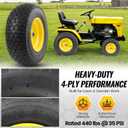 AR-PRO (2-Pack) 16x6.50-8 Tire and Wheel Assembly, 4-Ply Pneumatic Lawn Mower Tires with Inner Tube, 3" Centered Hub, 3/4" & 1" Bushings, V-Turf Tread for Riding Lawn Mowers & Garden Tractors
