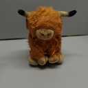 10.5 inches Highland Cows Stuffed Animals, Cute Fluffy Cow Plush Figure Toys Realistic Highland Cattle Plush Decor for Kids Baby Girls Boys