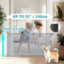 Retractable Baby Gate,Mesh Baby Gate or Mesh Dog Gate,34" Tall,Extends up to 55" Wide,Child Safety Gate for Doorways, Stairs, Hallways, Indoor or Outdoore (Gray, 55''Wide 34''Tall)