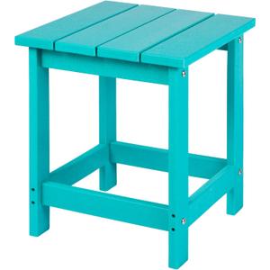 LZRS Adirondack Square Outdoor Side Table for Patio, Pool Composite Patio Table,HDPE End Tables for Backyard,Pool, Indoor Companion, Easy Maintenance & Weather Resistant(Turquoise)