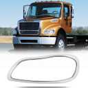 Right Chrome Headlight Bezel Trim Compatible with 2002-2018 Freightliner Business Class M2 100 106 112 Headlamp Cover Replacement