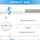 2 Pack Small Tension Rod 12 to 19 Inch Adjustable Tension Curtain Rod Mini Closet Spring Rod No Drilling Short Tension Rods for Windows, Cupboard, Kitchen Cabinets, White