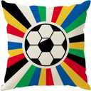 2 x Soccer World Cup Pillow Covers Throw Pillow Case Decorations for Home Sofa Cushion Cover Game Day Soccer Party Holiday Decor 18x18 Inch