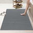 HOMBYS 58 x 32 Extra Large Shower Mat for Shower Stall Tub, Non Slip Bath Mat Bathroom Accessories, PVC Mats for Shower and Bathroom, Quick Drying, (Gray, 58"x32")