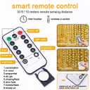 Vicloon Fairy Curtain Lights,300 LED Warm White Curtain Lights,8 Modes 9.89.8Ft Waterproof Window Curtain String Light USB&Battery Powered with Remote Control,String Lights Curtain for Indoor,Outdoor