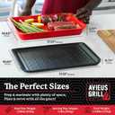 AVIEUS Grill Prep and Serve Trays | Set of 2 Stackable, Melamine Trays | Serving Tray & Marinating Tray | Serving Platter for Plating Food & BBQ Prep Tub for Marinating Meats | Grill Accessories |
