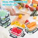 Skroam 10 Pack Glass Meal Prep Containers, 22 OZ Glass Airtight Food Storage Containers with Lids, Pantry Kitchen Storage Containers for Lunch, Food Storage, Meal Prep, Lunch Bento Boxes