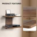 WALI Floating TV Shelf, 2 Tier Projector Shelf for DVD Players, Routers, Game Consoles, Cable Boxes, Living Room Decor Accessories, Wall Mount Shelves Holds Up to 22lbs (CS202N), 2-Shelf, Walnut Brown