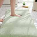 MINIDEAR Bathroom Rugs 24x17 Sage Green - Thick Memory Foam Bath Mat, Ultra Soft & Plush Fluffy, Non-Slip, Quick Dry, Absorbent Washable Floor Microfiber Mat for Tub, Home Decor Accessories