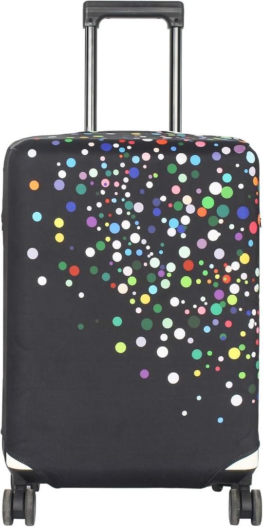 Washable Luggage Cover - Fashion Suitcase Protector Fits 23-26 Inch Luggage (Color Dots, M)