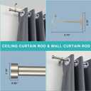 2-Pack Curtain Rod for Windows 48-84",Adjustable Window Curtain Rods with Premium Aluminum End Cap Finials and Full Surround Brackets,3/4"(0.062Feet) Diameter,Brushed Nickel Drapery Rods for Curtains
