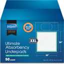 Inspire Extra Large Super Absorbent Disposable Bed Pads for Incontinence (36" X 36" Pack of 50) Ultra Thick and Absorbent Underpads Chux Adults, Puppies, Dogs Kids Furniture Protection