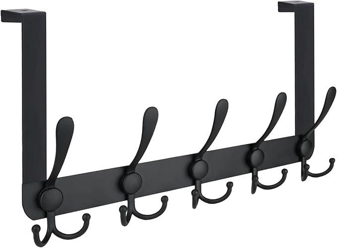 Ticonn Over The Door Coat Rack, Black