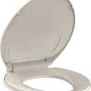 Toilet Seat Elongated,Toilet Seat with Quick-Release And Quick-Attach, Plastic Toilet Seat with Soft Close, Easy Install and Clean - Almond