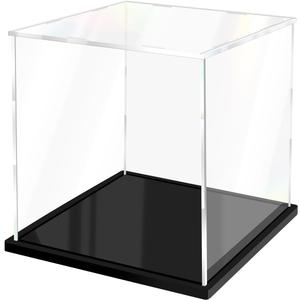 Acrylic Display Case for Collectibles Assemble Clear Acrylic Boxes for Display Thickened Glass Case for Lego Figures Doll Hobby (11x11x11 inch; 28x28x28 cm)