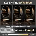 HOMECOOKIN LED Irregular Bathroom Mirror with Lights, 24 x 32 Inch Asymmetrical Backlit LED Vanity Mirror for Wall, Anti Fog Mirror for Bathroom, 3 Colors and Dimmable Light, Horizontal/Vertical