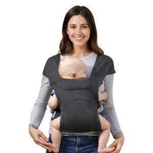 HEYVALUE Baby Carrier Newborn to Toddler(7-35lbs), Ergonomic Cross-Back Wraps with Adjustable Straps, Newborn Carrier with Effortless Put-On, Head Support for Hands-Free Comfort, Deep Gray