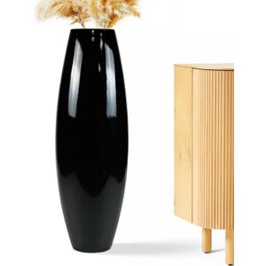 Tall Floor Vase, 35.5 inch (90CM, 2.95FT) Tall Large Floor Vase, Sturdy Tall Vase for Living Room Decor, Resin Black Tall Floor Vase, 35.5 inch (90CM, 2.95FT) Tall Large Floor Vase, Sturdy Tall Vase for Living Room Decor, Resin Black