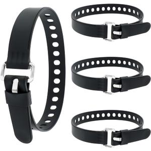 4Pcs 20-Inch Heavy-Duty Silicone Straps with Buckles, Reusable Adjustable Utility Tie Downs for Securing Truck Cargo, Luggage, Tools, Hoses