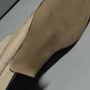 Coutgo Womens Booties Low Heel Ankle Boots Square Pointed Toe Chunky Heel Side Zipper Dressy Fall Boots Shoes (8.5, Nude)